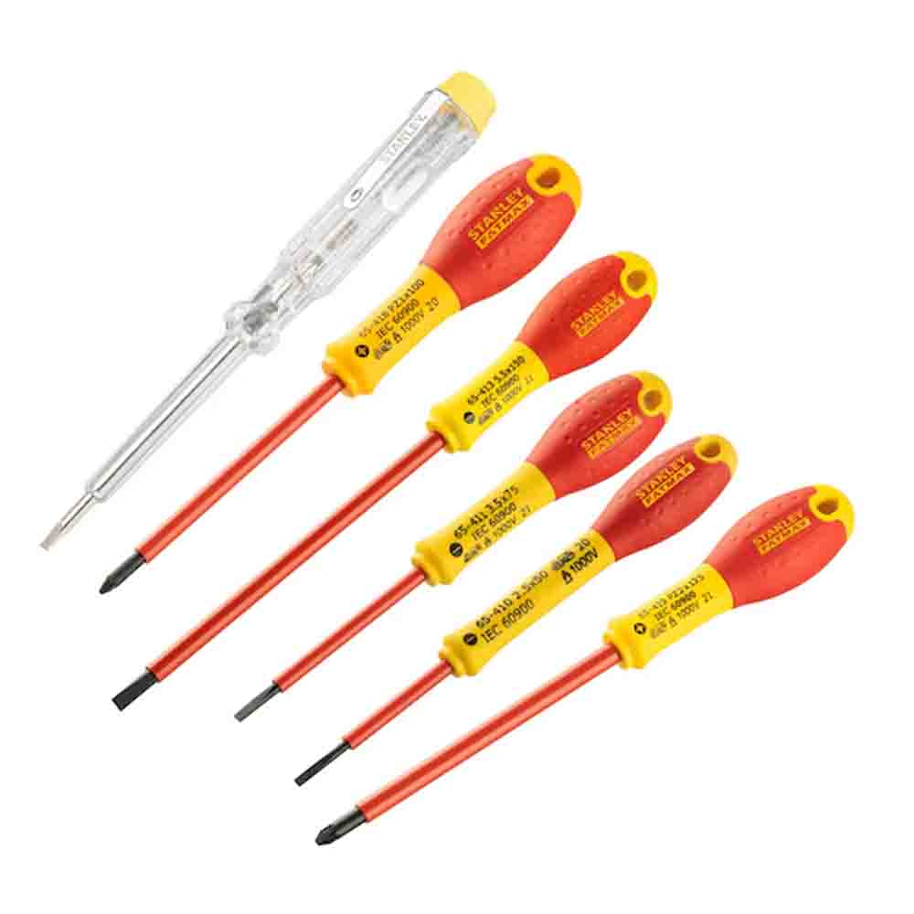 STANLEY Insulated Slotted Pozidriv Screwdriver Set 6 pc.