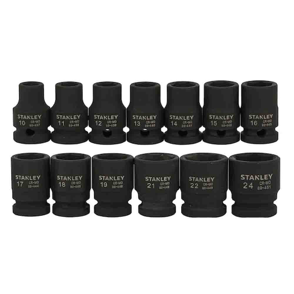 STANLEY® Impact Socket Set 1/2" Standard  (13pcs)