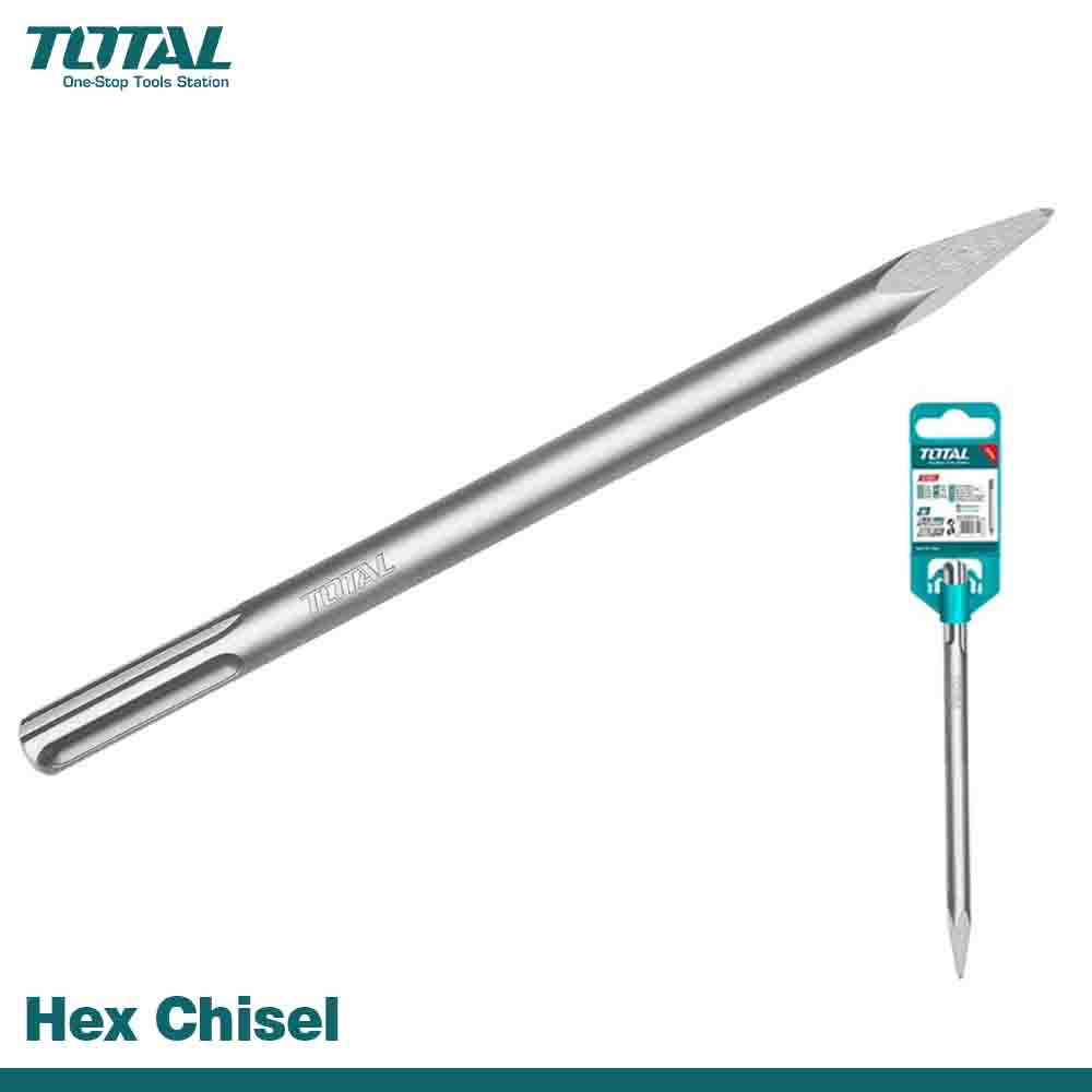 TOTAL Heavy-Duty 16'' Pointed Hex Chisel