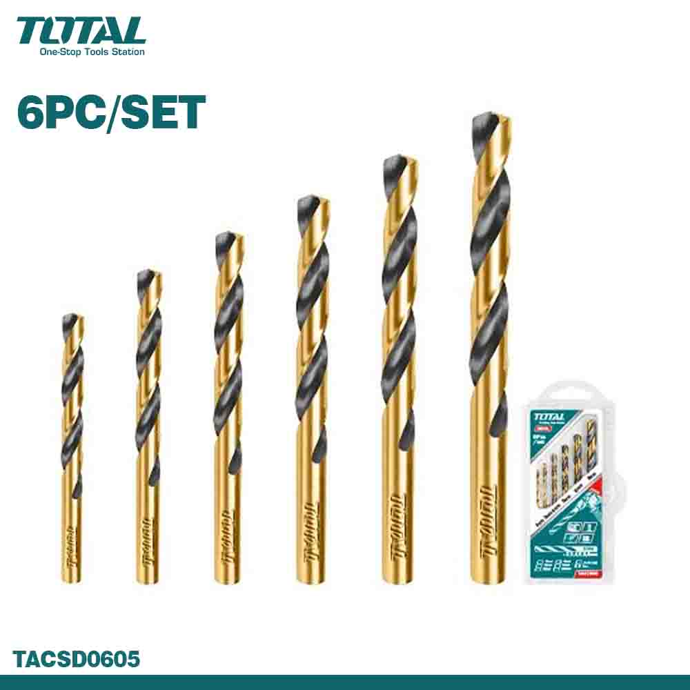 TOTAL HSS Twist Drill Bits Set - Metal & Wood