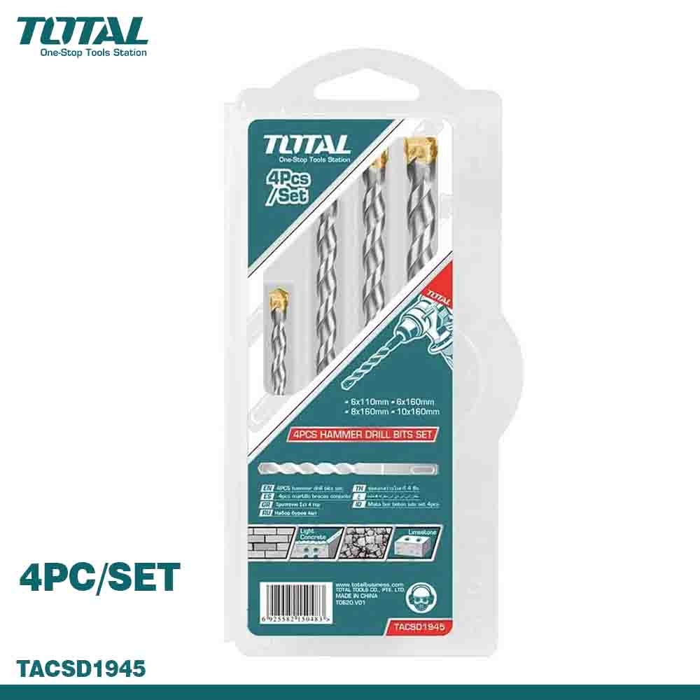 TOTAL SDS Plus Hammer Drill Bit Set