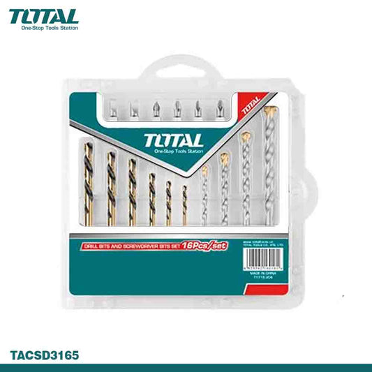 TOTAL Drill Bits & Screwdriver Bits Set 16Pcs