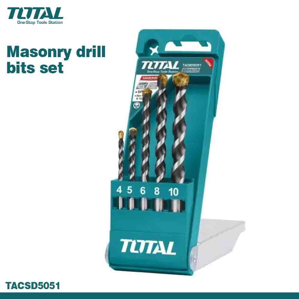 TOTAL Masonry Drill Bits Set - Tough Surface