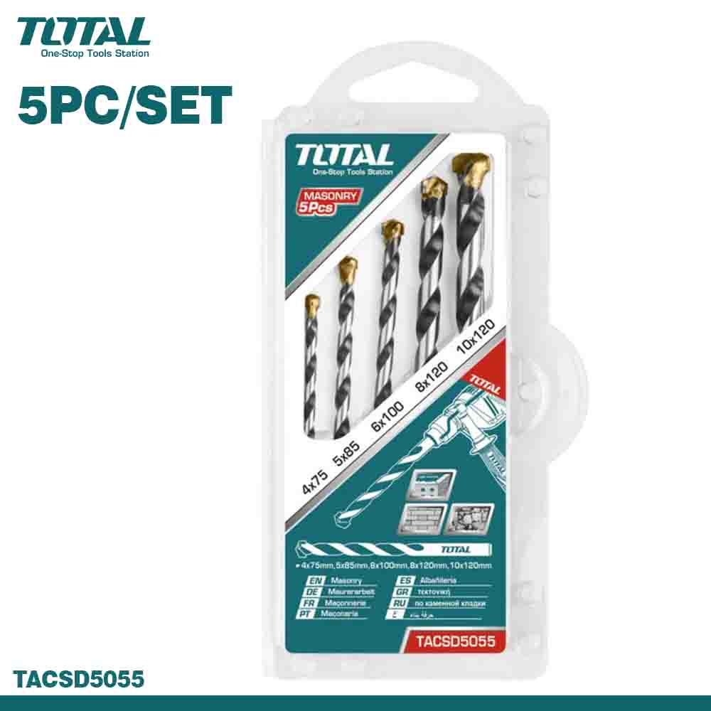 TOTAL 5PCS Masonry Drill Bits Set