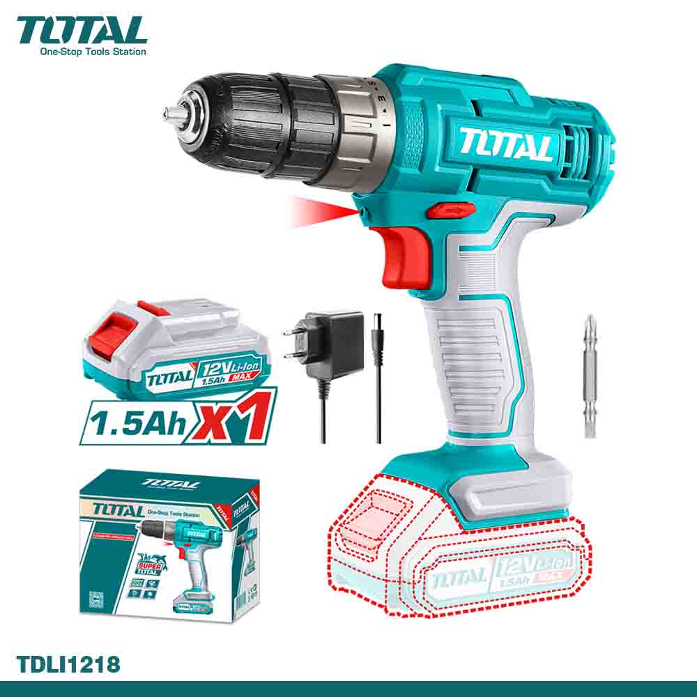 TOTAL Cordless Drill Driver (12V-Lithium-ion)