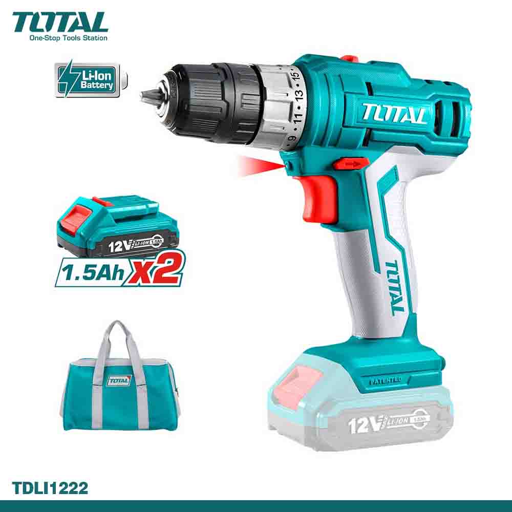 Total Cordless Drill Driver (2x12V-Lithium-ion)