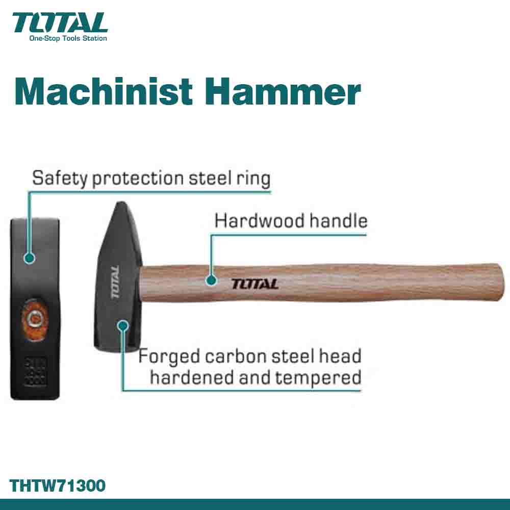 Total Wood Handle Machinist Hammer