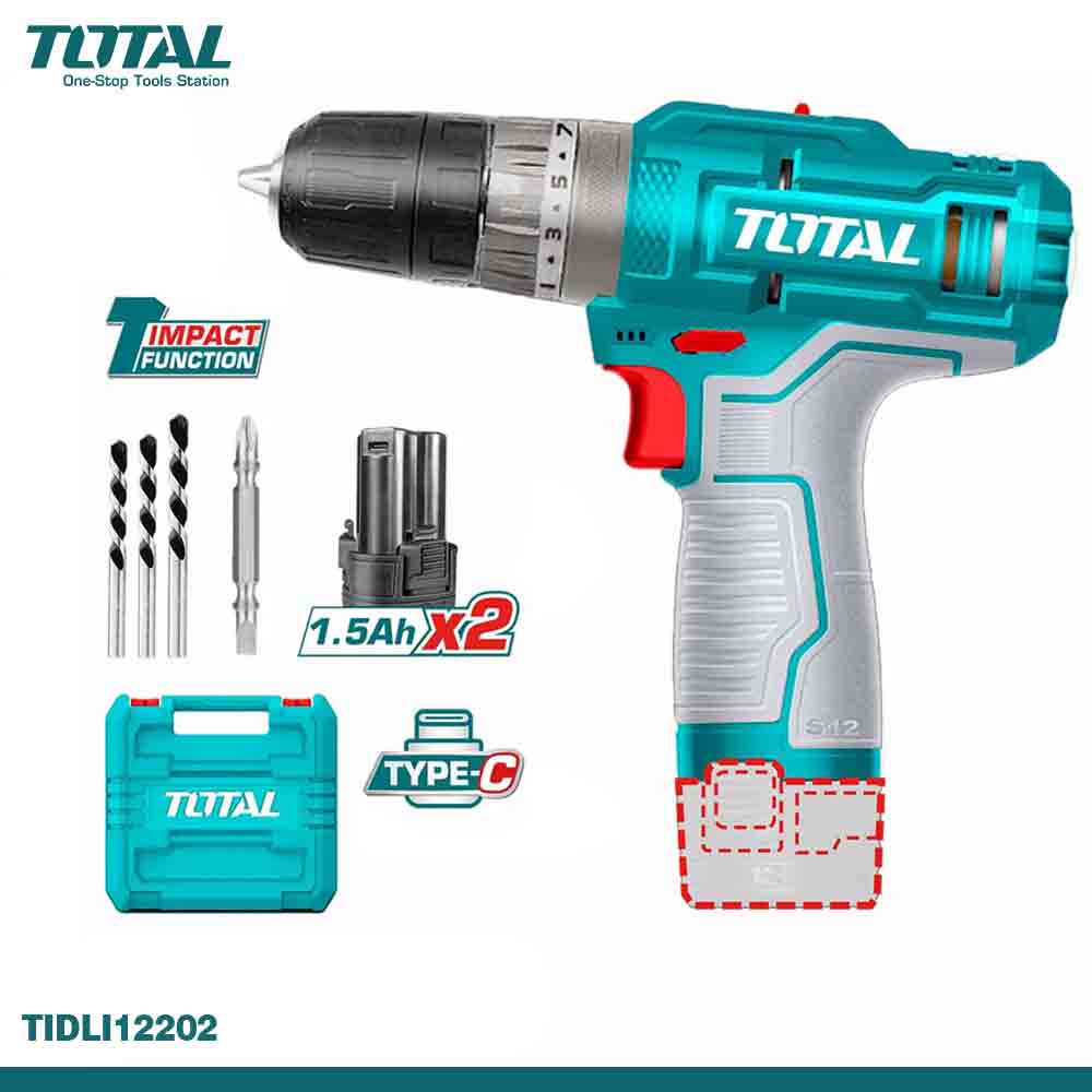 TOTAL Cordless Impact Drill 12V