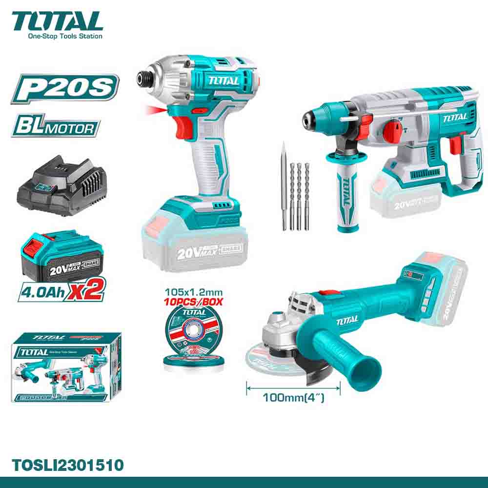 TOTAL Cordless 3Pcs Combo Kit