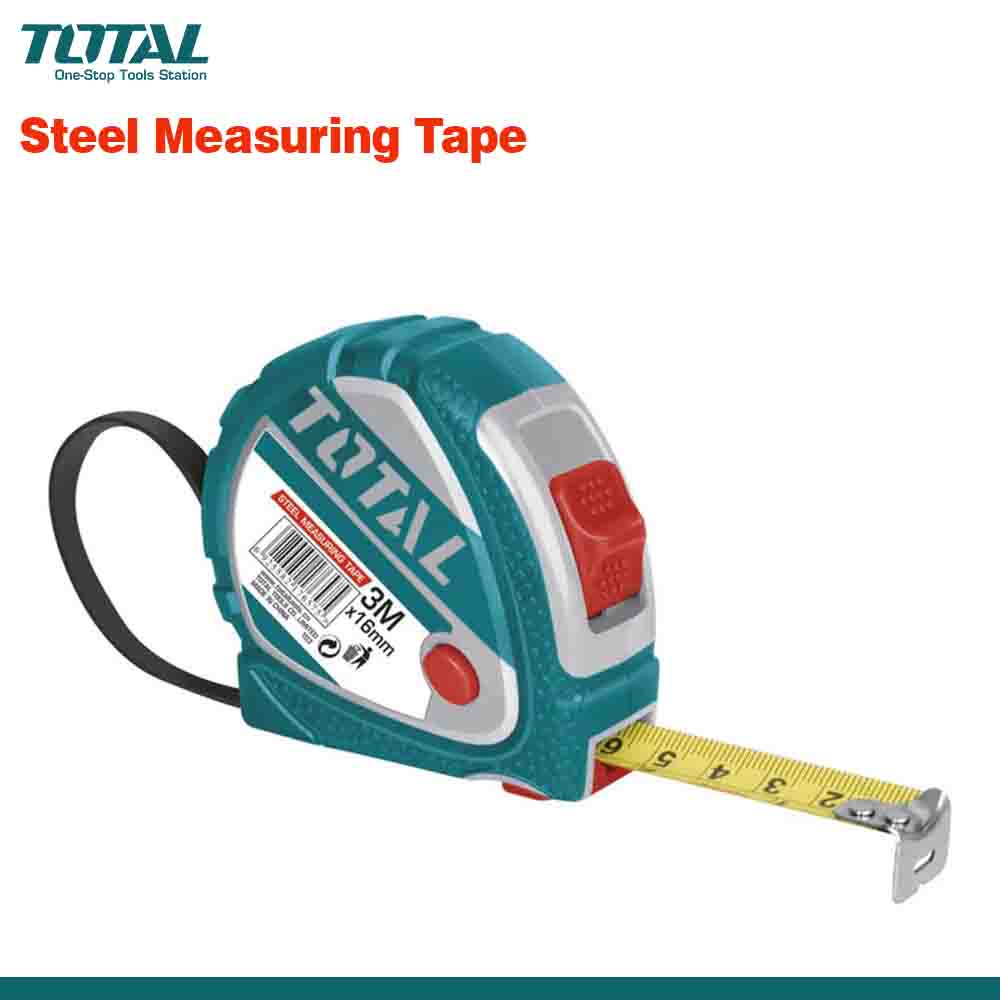 TOTAL Steel Measuring Tape (3-Button Function)